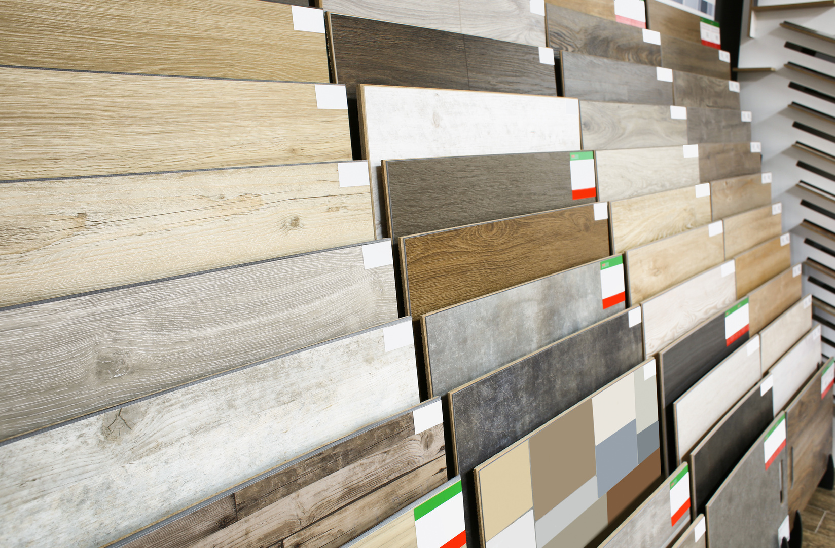 Assortment of Flooring Samples in Shop
